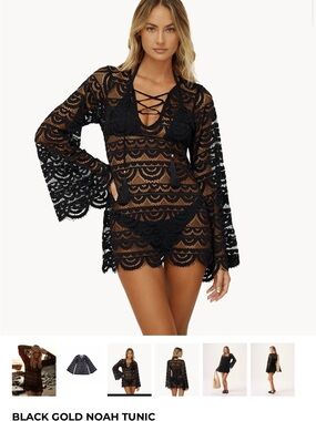 Pilyq Black Lace Noah Tunic Cover-Up